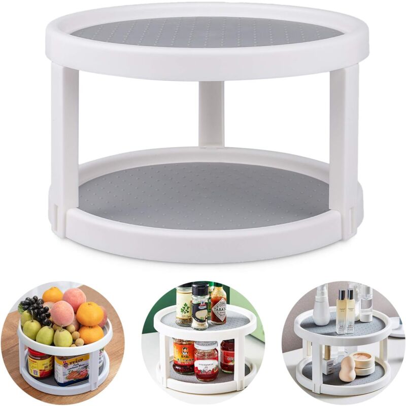 foto del prodotto 10 2 tier turntable spice rack, rotating spice rack for kitchen, pantry, bathroom