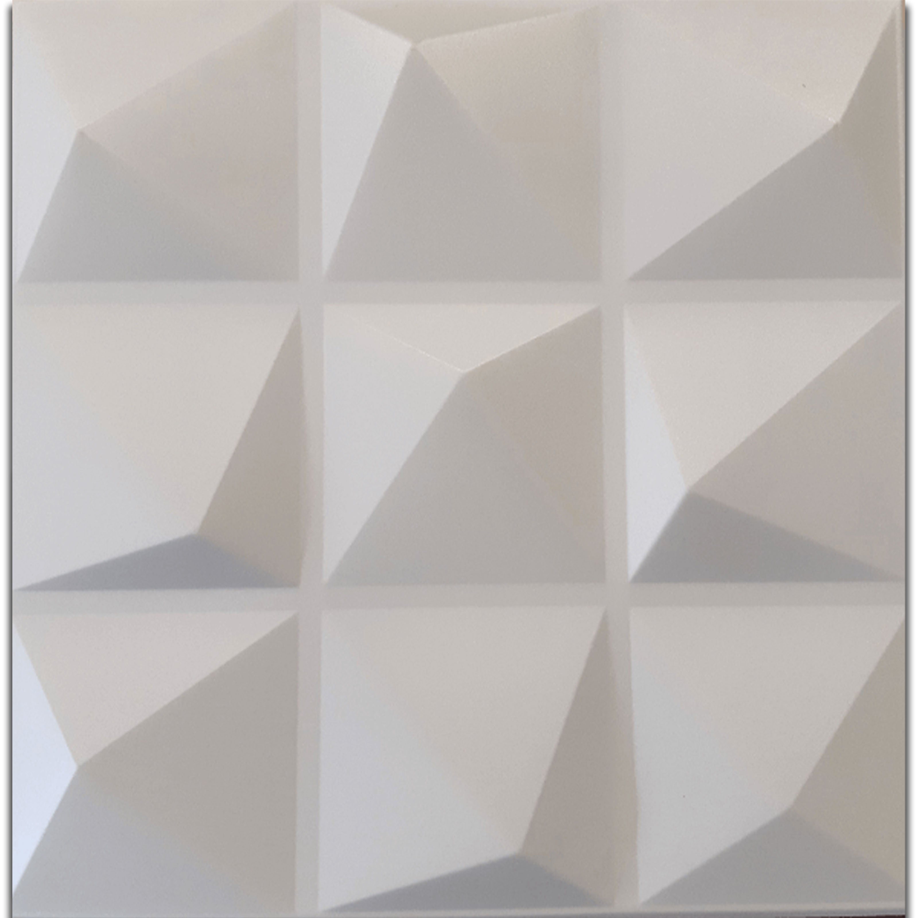 foto del prodotto 10 20mq di pannelli in xps polistirene compatto 3d a soffitto o parete 50x50x2cm bianchi 4 modelli 10mq di piramidi