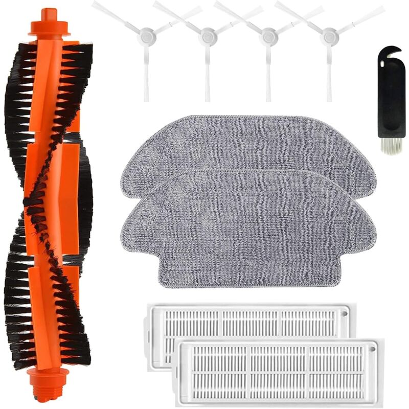 foto del prodotto 10 accessori per aspirapolvere robot, spazzole per la pulizia della polvere dell aspirapolvere, kit di accessori di ricambio per aspirapolvere robot