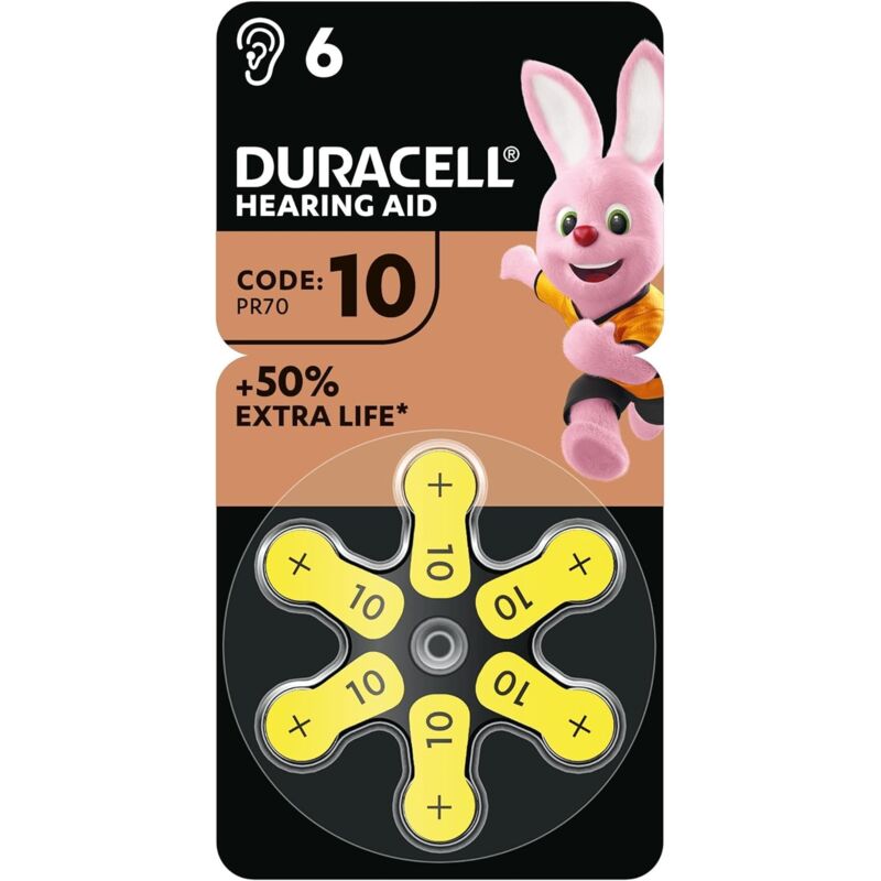 foto del prodotto 10 batterie acustiche - confezione da 6 - duracell