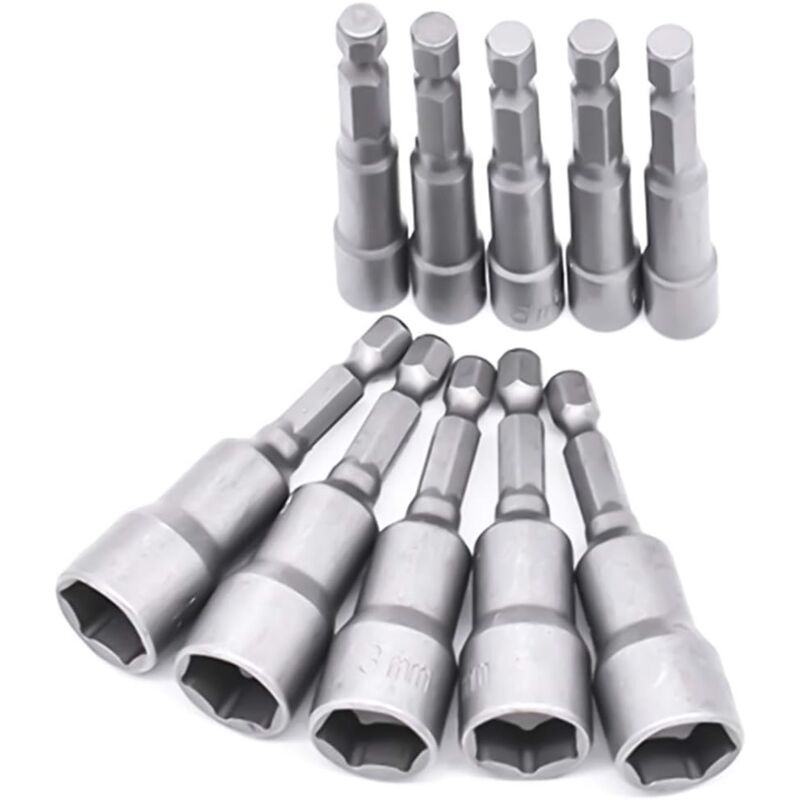 foto del prodotto 10 bussole per punte da cacciavite da 6 19 mm adattatore per punte punta per trapano con attacco esagonale da 1 4 cacciavite a bussola per