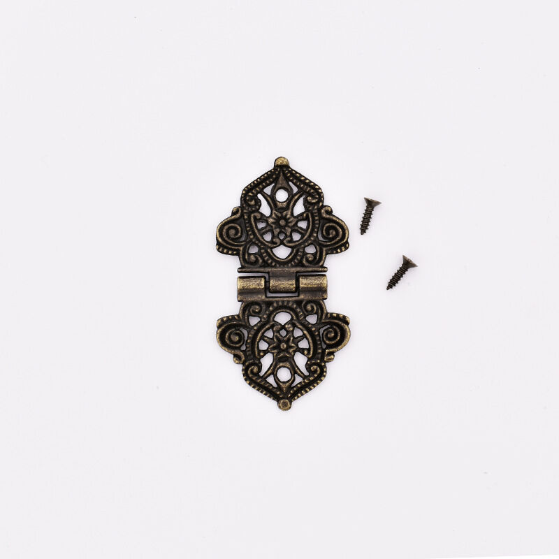 foto del prodotto 10 cerniere decorative in lega di zinco per mobili e portagioie bronzo sollbry