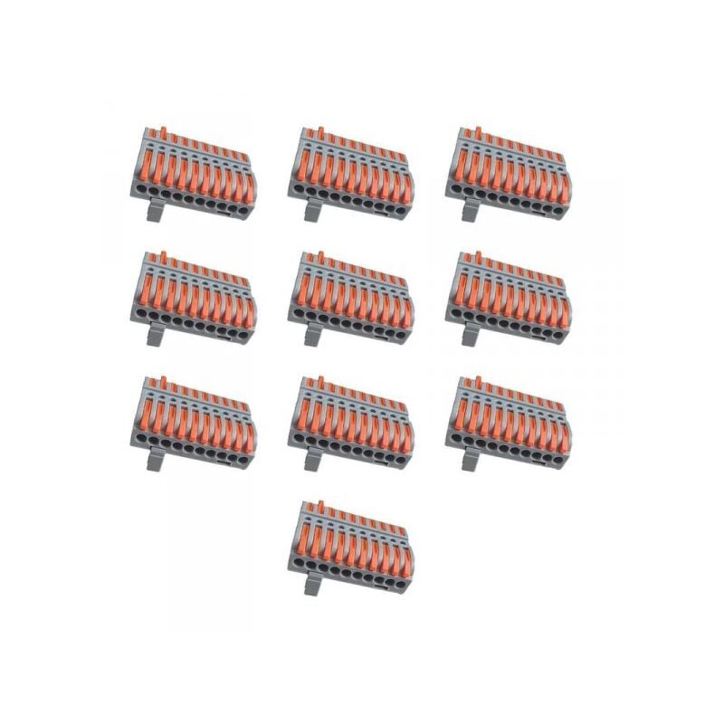 foto del prodotto 10 connettori veloce da guida din morsettiera leva cavo connettore bilaterale 10p