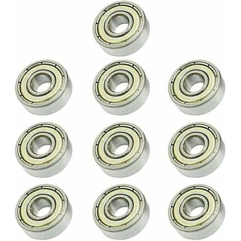 foto del prodotto 10 cuscinetti a sfere a gola profonda 606zz, 6 x 17 x 6 mm, cuscinetti a sfere in miniatura con doppia schermatura metallica, adatti per cuscinetti