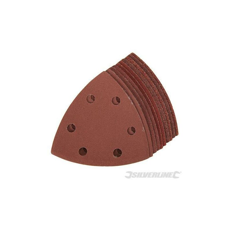 foto del prodotto 10 fogli triangolari a fissaggio strappo 90 mm 80 grana silverline