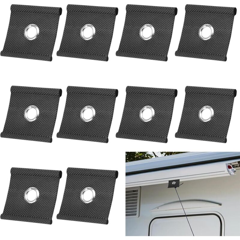 foto del prodotto 10 ganci per tenda da campeggio da 5 6 mm a 7 8 mm, per fissaggio di tubi per tenda da campeggio, ganci per tenda da campeggio, ganci per tubi, ganci