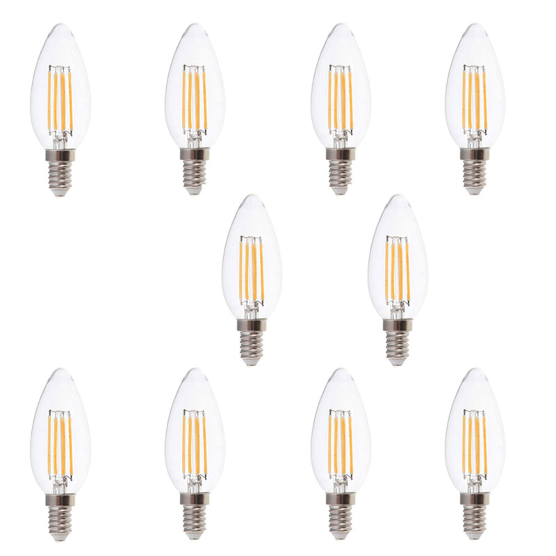 foto del prodotto 10 lamapadina led v tac e14 5.5w candela filamento 4000k luce naturale dimmerabile