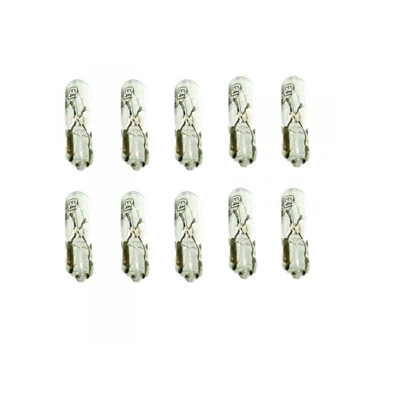 foto del prodotto 10 lampade alogene t5 w1,2w 12v w2x4.6d per cruscotto spie strumentazione auto