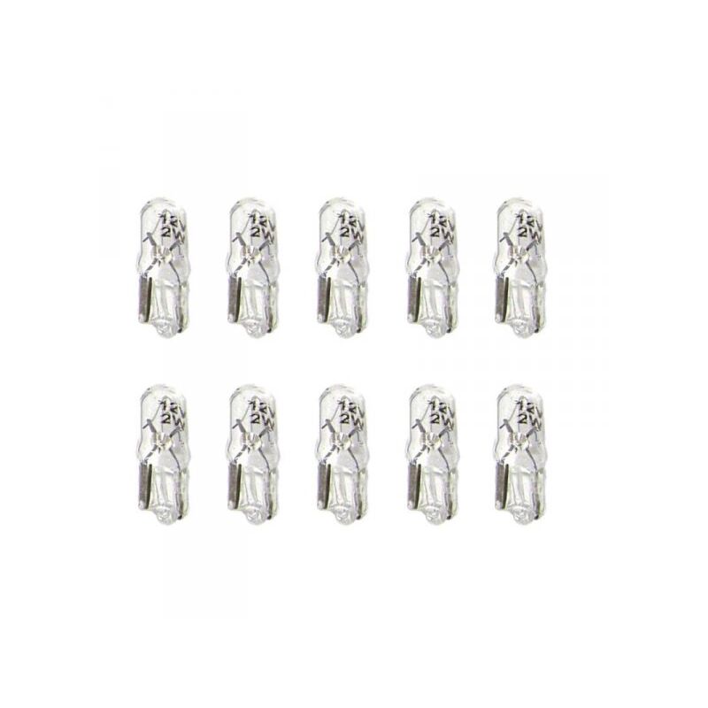 foto del prodotto 10 lampade alogene t5 w2w 12v 2w w2x4,6d per cruscotto spie e luci interne auto