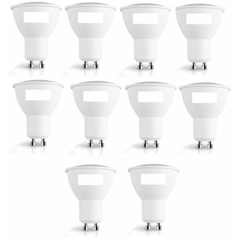 foto del prodotto 10 lampade led con riflettore spotlight gu10 7watt 3000k calda lampadina pegaso