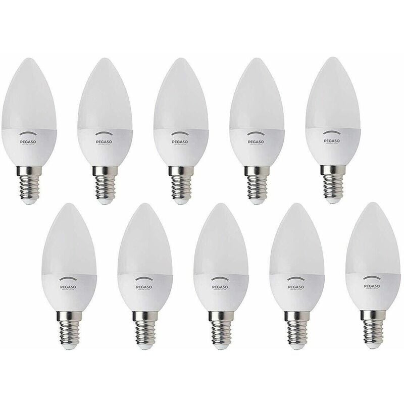 foto del prodotto 10 lampade led oliva c37 8,5watt 6000k fredda a lampadina pegaso