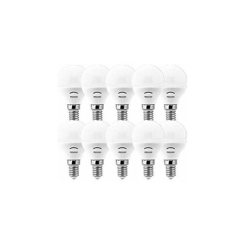 foto del prodotto 10 lampade led sfera p45 7watt 4000k natura e14 a lampadina pegaso