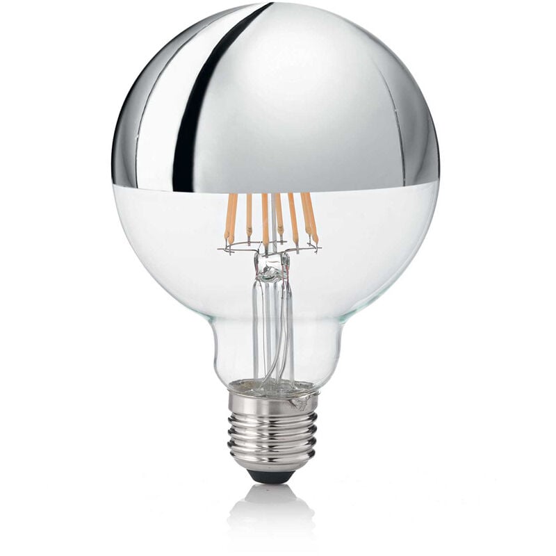 foto del prodotto 10 lampadine led globo d95 e27 8 watt 3000 k 520 lm trasparente cromo