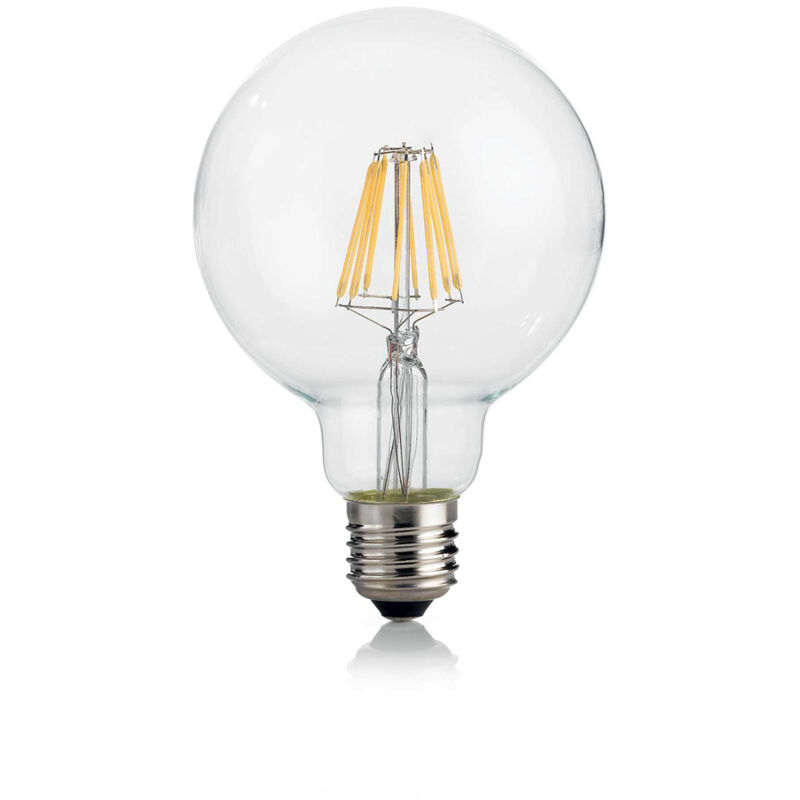 foto del prodotto 10 lampadine led globo d95 e27 8 watt 3000 k dimmerabile trasparente