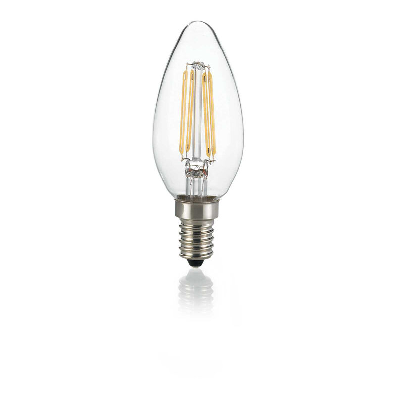 foto del prodotto 10 lampadine led oliva e14 4 watt 4000k 450 lm trasparente
