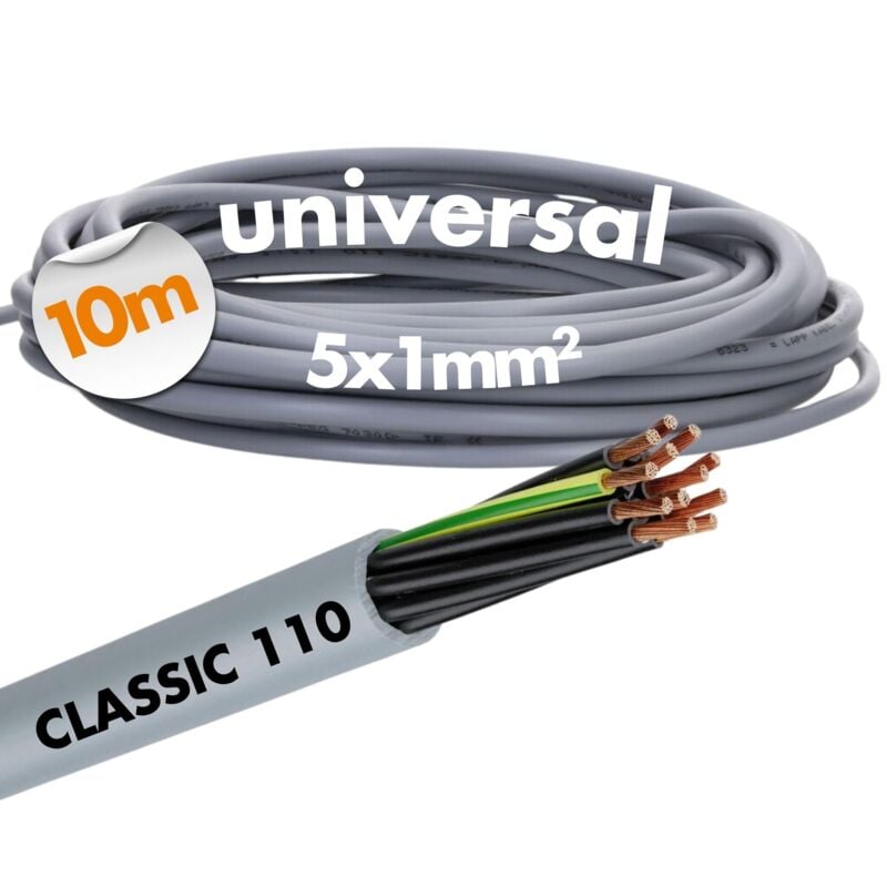 foto del prodotto 10 m lapp 1119205 cavo di controllo 10 in pvc, 5 x 1 mm , con conduttore di protezione verde e giallo, 5 g1,0 mm , cavo rivestito a 5 fili, 5 fili