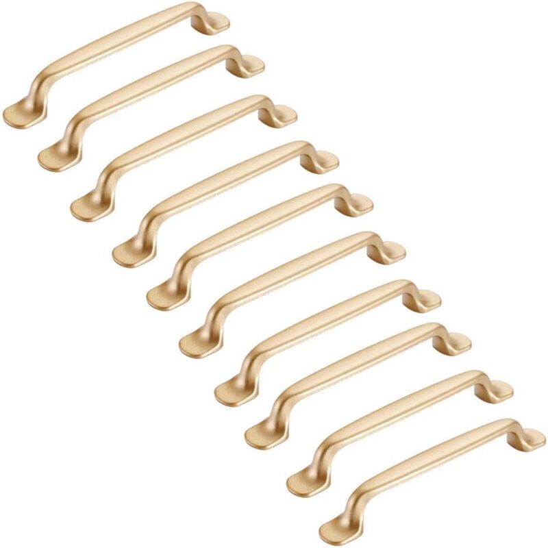 foto del prodotto 10 maniglie per mobili da cucina dorate, 128 mm, per ante di mobili da cucina sollbry