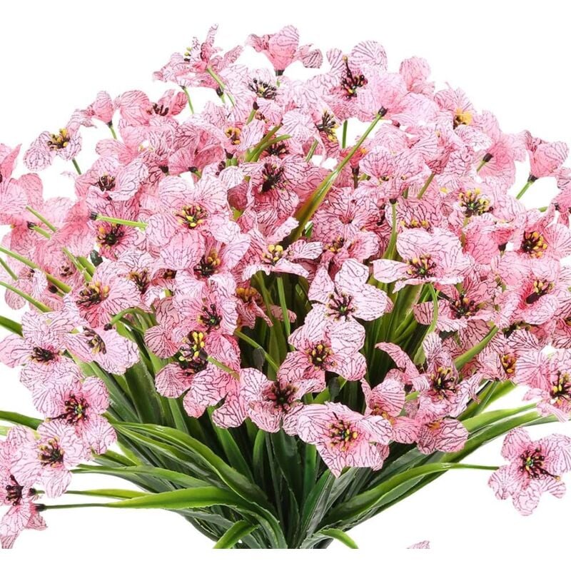 foto del prodotto 10 mazzi di fiori artificiali per esterni, resistenti ai raggi uv, senza sbiadimento, fiori finti viola per interni ed esterni, piante da appendere,