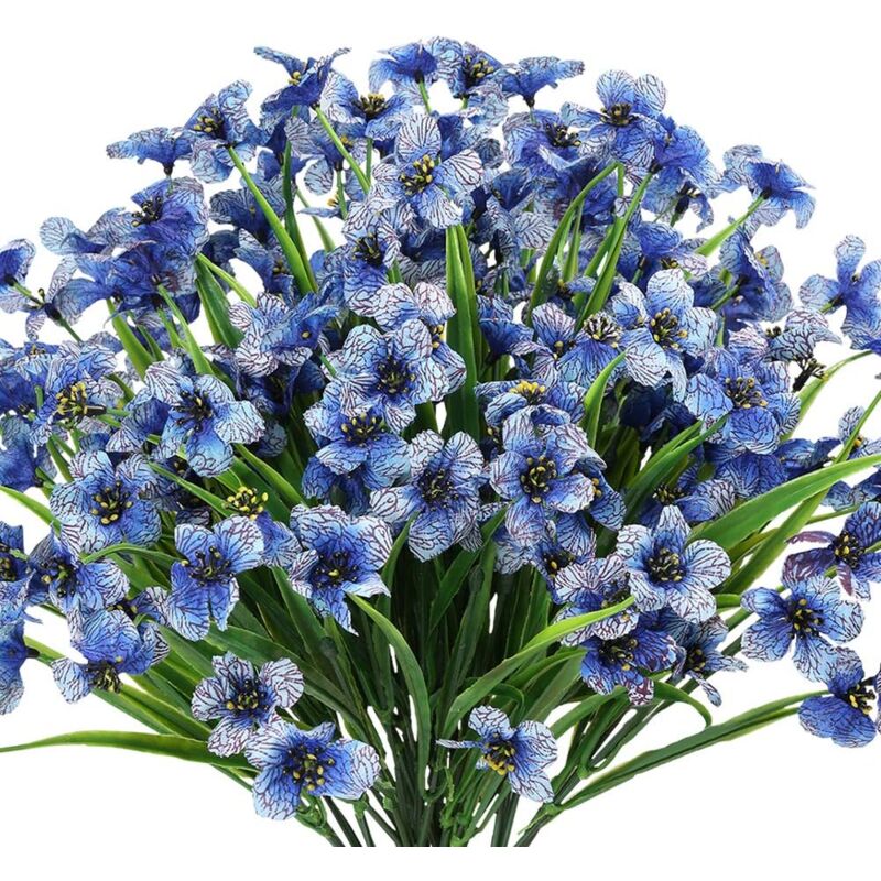 foto del prodotto 10 mazzi di fiori artificiali per esterni, resistenti ai raggi uv, senza sbiadimento, fiori finti viola per interni ed esterni, piante da appendere,