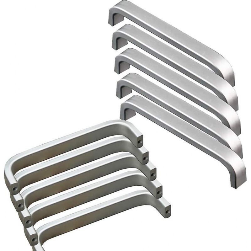 foto del prodotto 10 mini maniglie per ante di mobili da cucina in alluminio 96 mm bebusingoto
