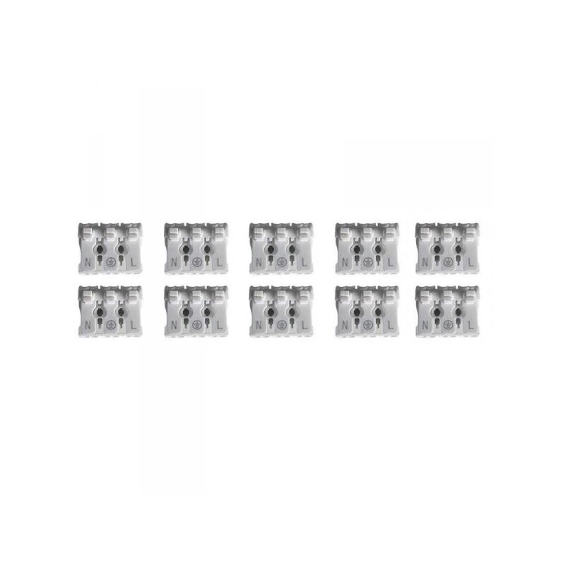 foto del prodotto 10 morsetti a molla rapidi 3p doppio click bianco per cavi e morsettiera a vite