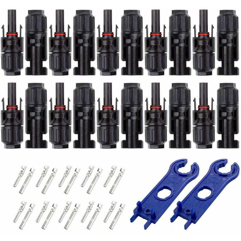 foto del prodotto 10 paia mc4 maschio femmina cavo per pannello solare sistema fotovoltaico accessori per cavo pannello solare impermeabile nero