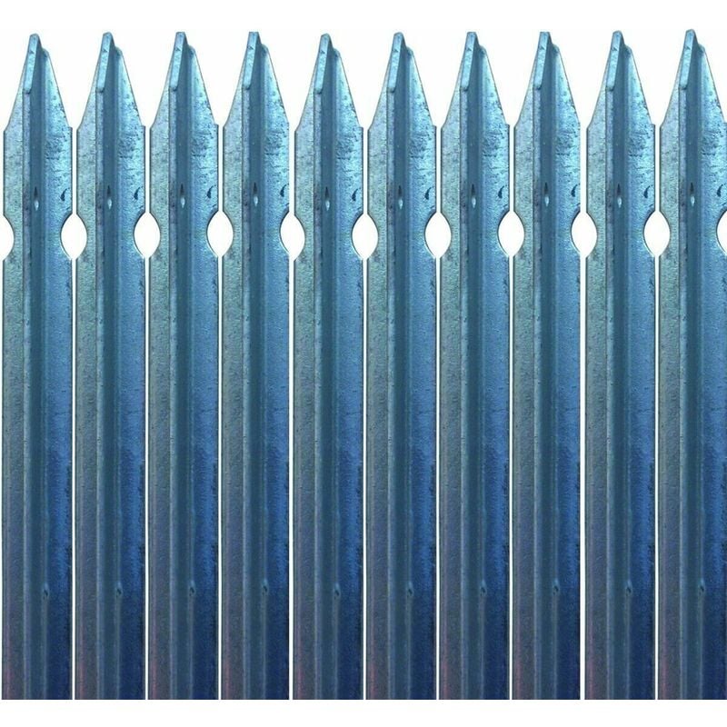 foto del prodotto 10 paletti a t in ferro zincato a norma palo x recinzione h 225cm 30x30x3mm