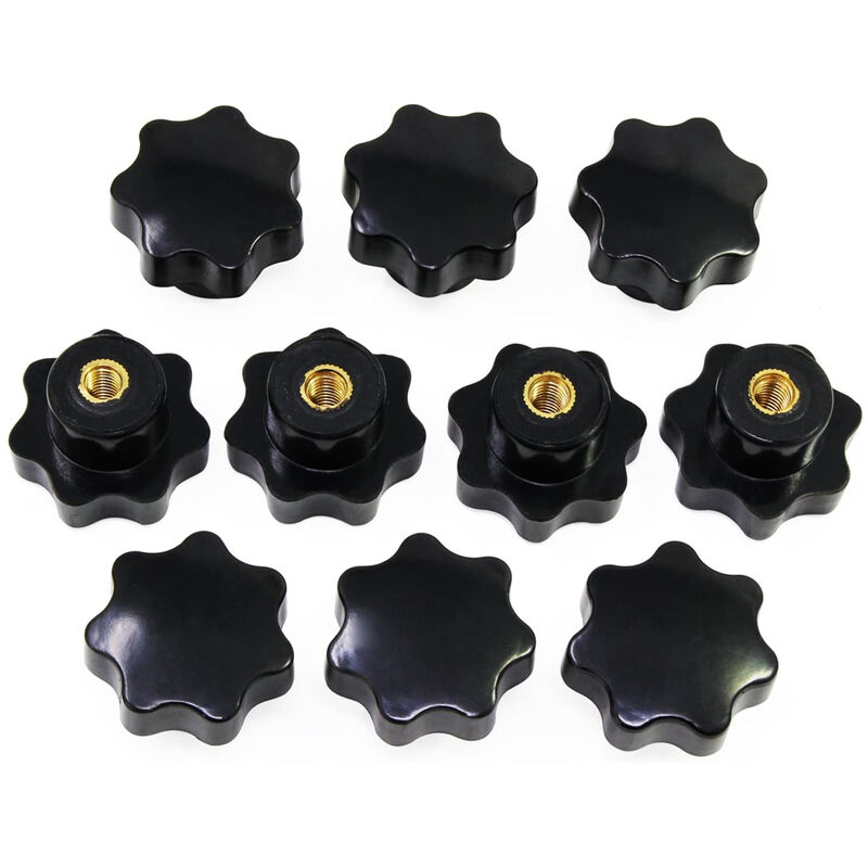 foto del prodotto 10 pcs manopola di serraggio con filettatura m6 pomello a stella in plastica per mobili attrezzature meccaniche