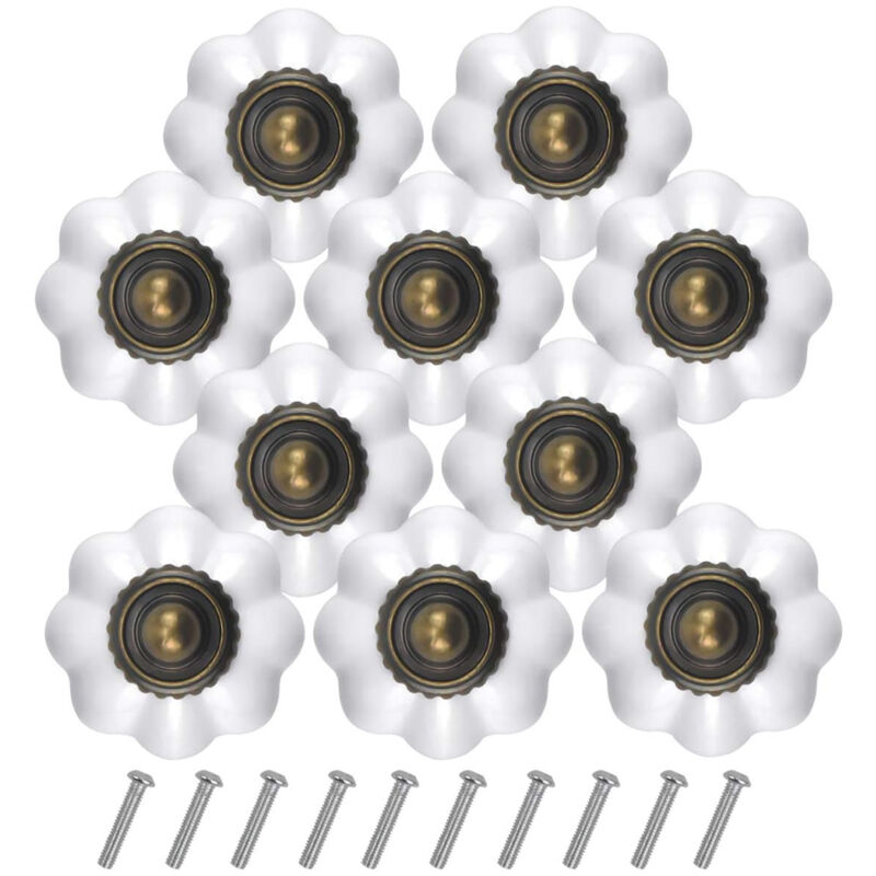 foto del prodotto 10 pezzi, 30 mm pomelli per porte dei cassetti a forma di zucca bianca, pomelli rotondi per mobili, adatti per porte di camerette per bambini,