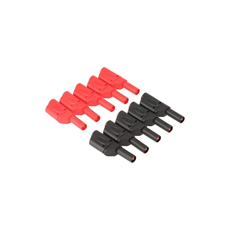 foto del prodotto 10 pezzi 4mm spina a banana rossa nera spina a banana impilabile completamente isolata