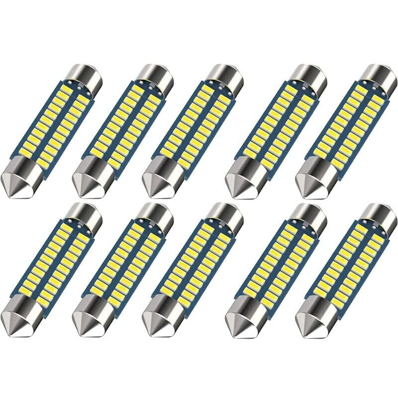foto del prodotto 10 pezzi 578 led 211 2 lampadina per auto a led 41mm 42mm 1.65 pollici 212 2 lampadina per auto a led per luce di cupola per mappa auto, chip 22smd