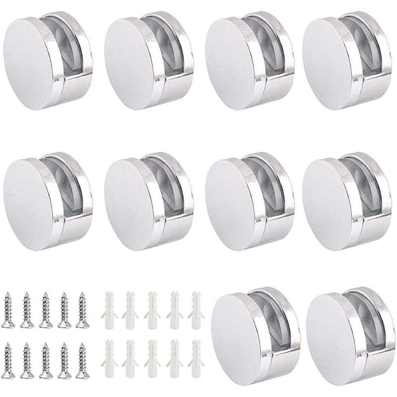 foto del prodotto 10 pezzi clip per vetro in lega di zinco, supporto per clip per specchio per morsetto in vetro da 3 5 mm accessori inclusi 