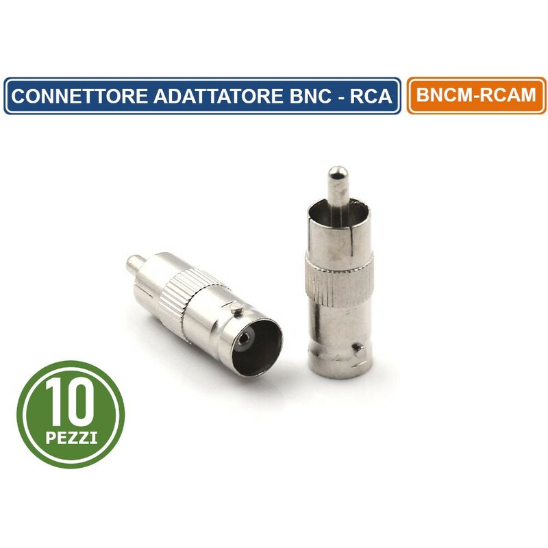 foto del prodotto 10 pezzi connettore adattatore spina da bnc femmina a rca maschio cctv dvr