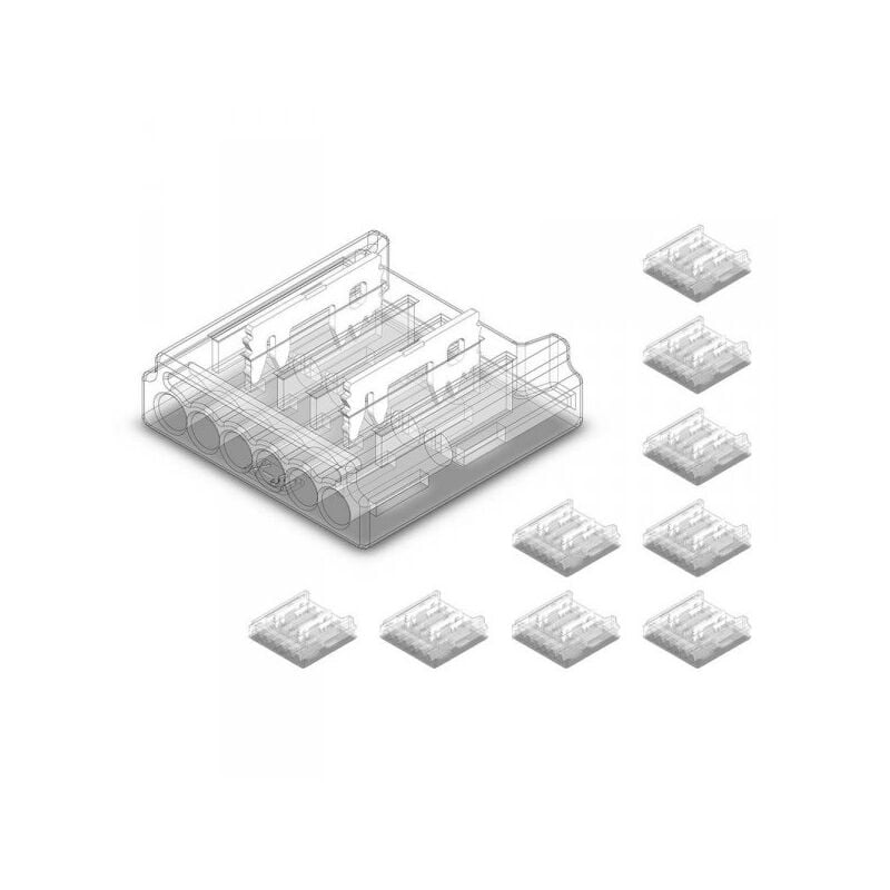 foto del prodotto 10 pezzi connettore rapido 12mm monocolore per striscia led senza saldatura
