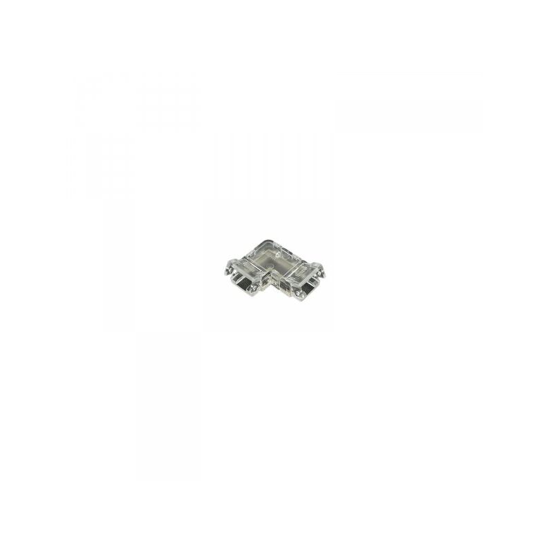 foto del prodotto 10 pezzi connettore trasparente invisibile 8mm angolare 90 2 pin per unire in angolo 2 striscie led smd cob con passo da 8mm senza saldare