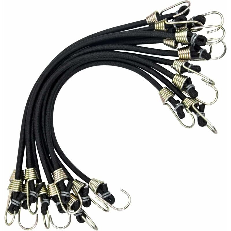 foto del prodotto 10 pezzi corde elastiche con ganci mini corde elastiche universali corde elastiche resistenti con 2 ganci resistenti cinghia per tenda campeggio moto