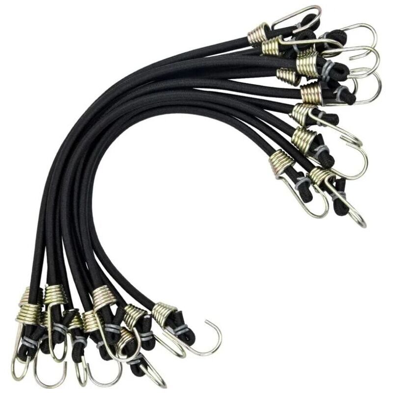 foto del prodotto 10 pezzi corde elastiche con ganci mini corde elastiche universali corde elastiche resistenti con 2 ganci resistenti cinghia per tenda campeggio moto
