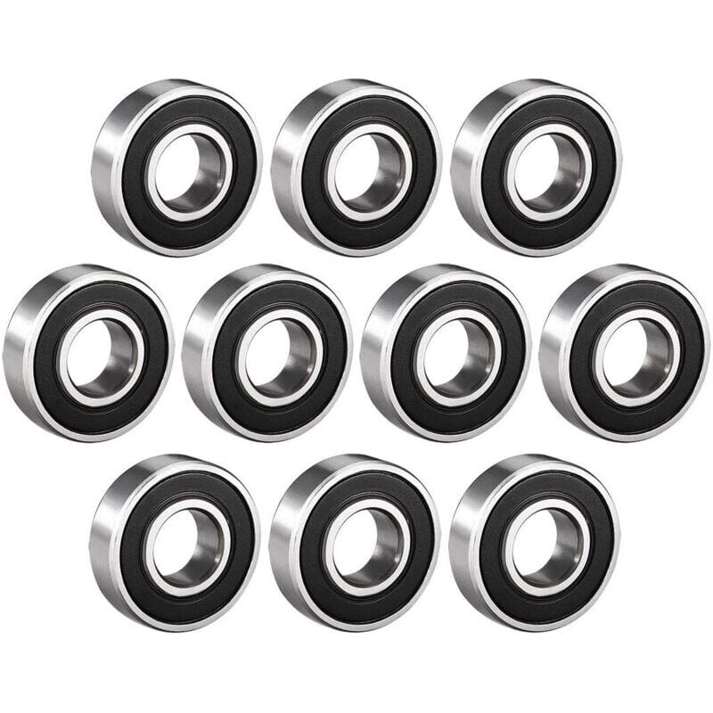 foto del prodotto 10 pezzi cuscinetti a sfere in acciaio durevoli multiuso cuscinetti a sfere a gola profonda sigillati durevoli 6001 2rs 12x28x8mm 