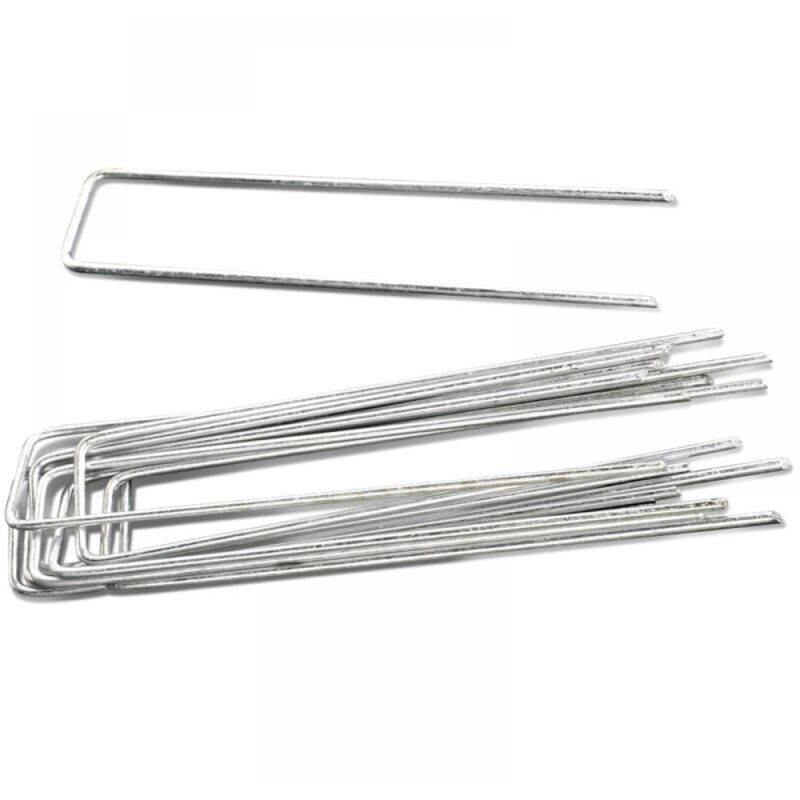 foto del prodotto 10 pezzi da 20 cm di supporto per tubo di irrigazione a goccia a forma di u in tessuto resistente per prato