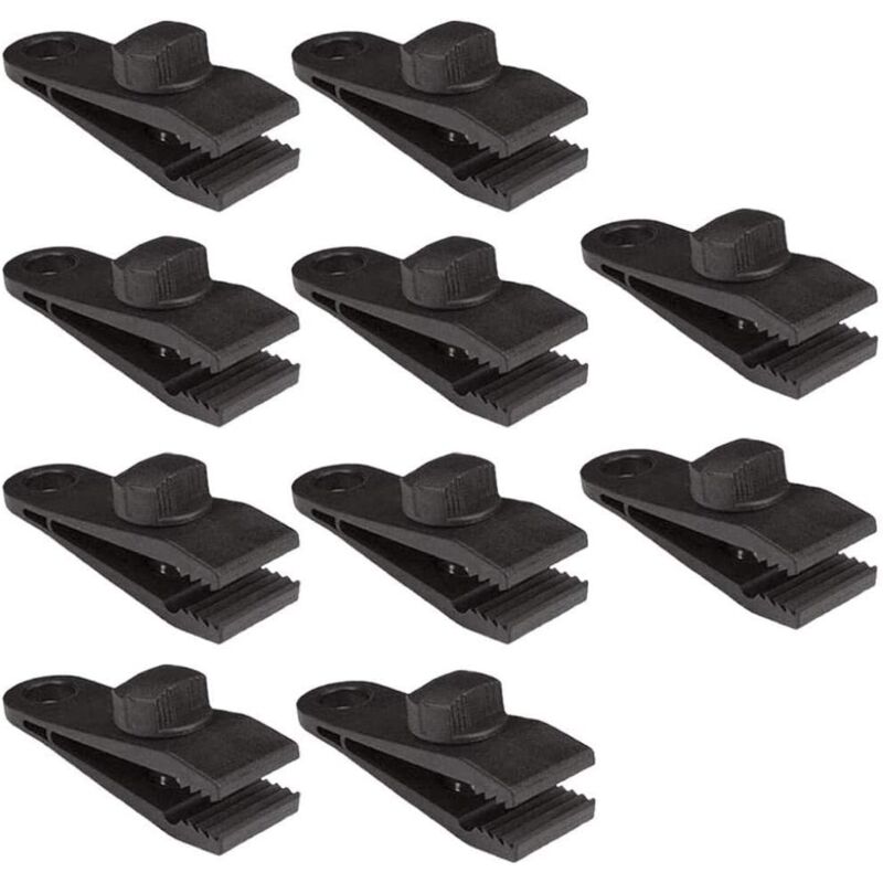 foto del prodotto 10 pezzi di clip per teloni, 8 cm, clip per tende in plastica, morsetto a bloccaggio istantaneo per teloni
