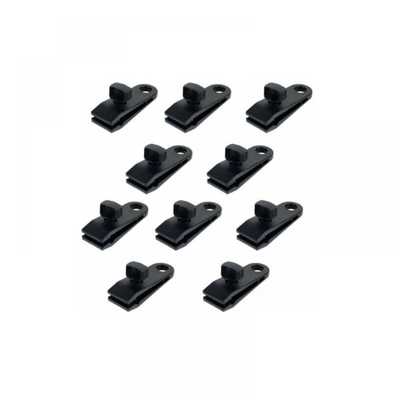 foto del prodotto 10 pezzi di clip per tenda in plastica, clip per teloni, morsetti per tenda in nylon multifunzionali e sicuri, clip per teloni per campeggio, teloni,