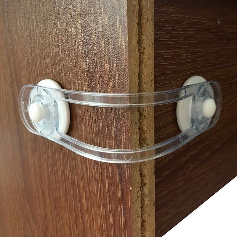 foto del prodotto 10 pezzi di sicurezza per bambini, per frigorifero, armadi, cassetti, lavastoviglie, wc, adesivo 3m, senza foratura grande e piccolo 