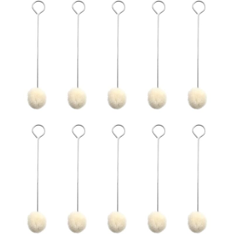 foto del prodotto 10 pezzi di tamponi di lana, pennello per palline di cuoio, applicatore per tintura di cuoio, manico in metallo per tinture per cuoio, progetti