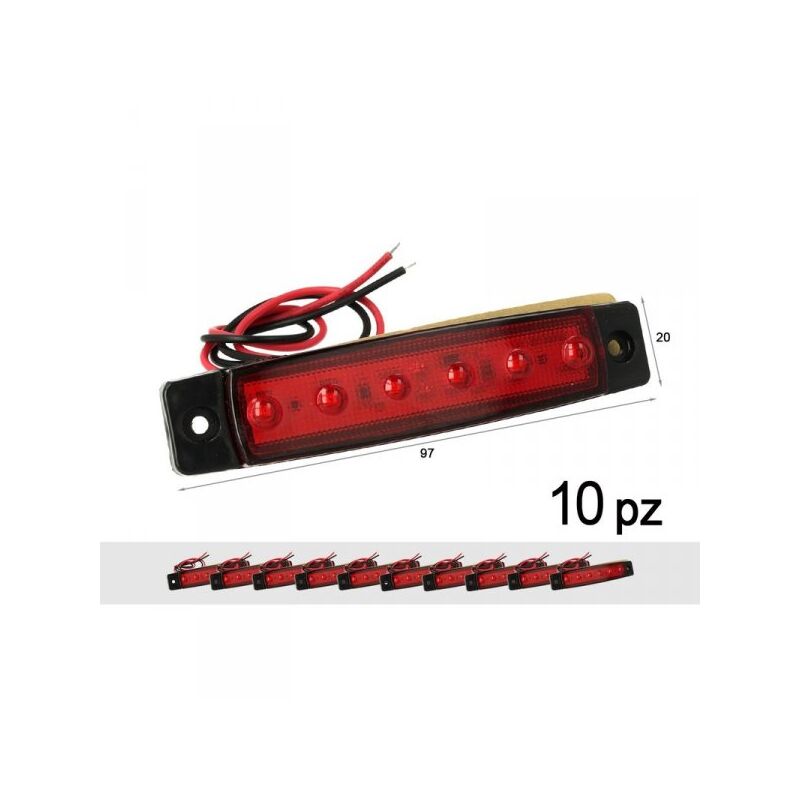 foto del prodotto 10 pezzi fanali laterali led 12v 24v bianco freddo luce ingombro cortesia camper