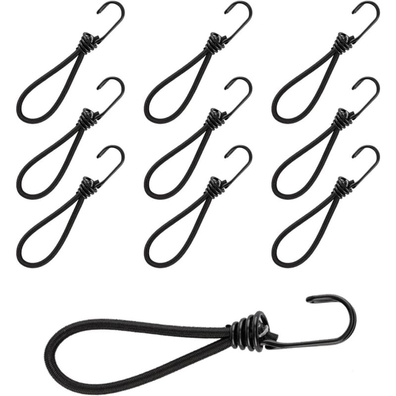 foto del prodotto 10 pezzi gancio di tensione da 15 cm, gancio di tensione multifunzionale, gancio di tensione elastico per tenda da campeggio, per telo da campeggio,