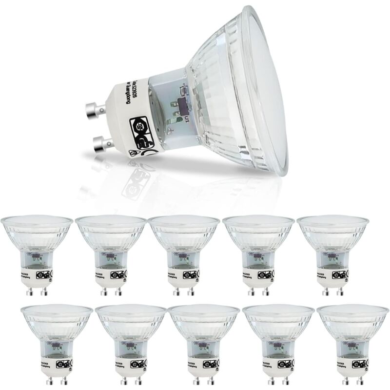 foto del prodotto 10 pezzi gu10 lampadine led bianco caldo 4w par16 spot da incasso 120 angolo di emissione 3000k faretto da soffitto per cucina risparmio