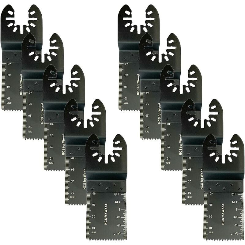 foto del prodotto 10 pezzi lame per seghe multifunzione accessori, lame multi utensile da 34 mm, utensili oscillanti multifunzione universali
