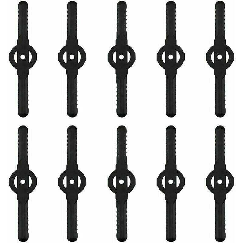 foto del prodotto 10 pezzi lame per tosaerba, accessori per tosaerba da giardino, lame di ricambio in plastica, attrezzi da giardino, foro piccolo 5 mm, per tosaerba