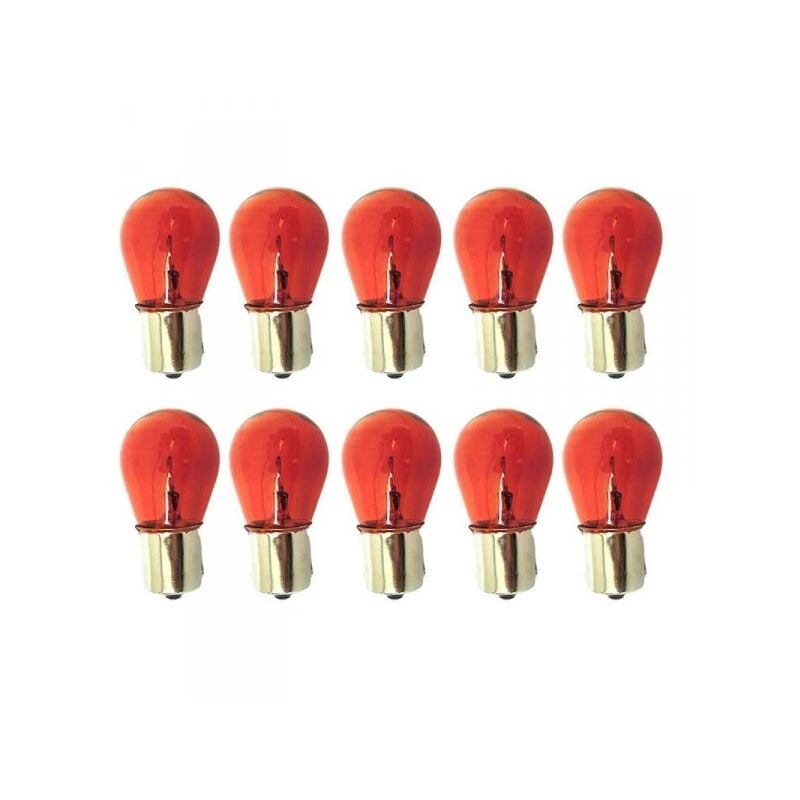 foto del prodotto 10 pezzi lampada alogena s25 py21w ba15s 12v 21w arancione piedi dritti