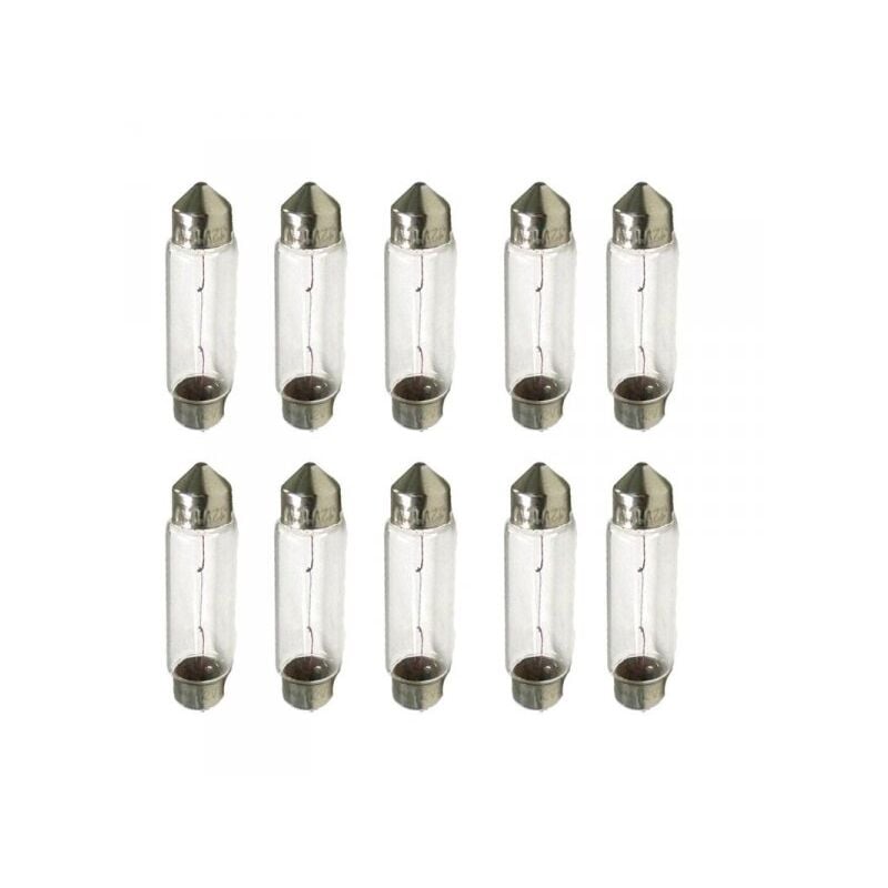 foto del prodotto 10 pezzi lampada alogena siluro t11 c10w 12v 10w 41mm